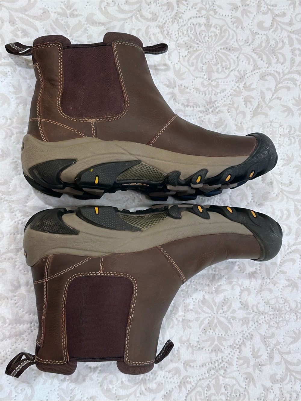 KEEN TARGHEE II WOMEN 7.5 CHELSEA MID BOOT BROWN LEATHER HIKING CHUKKA 1025871 - Picture 12 of 14